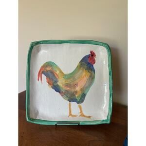 Ceramic Art Rooster Plate by Sherman Nobleman, Napa Valley